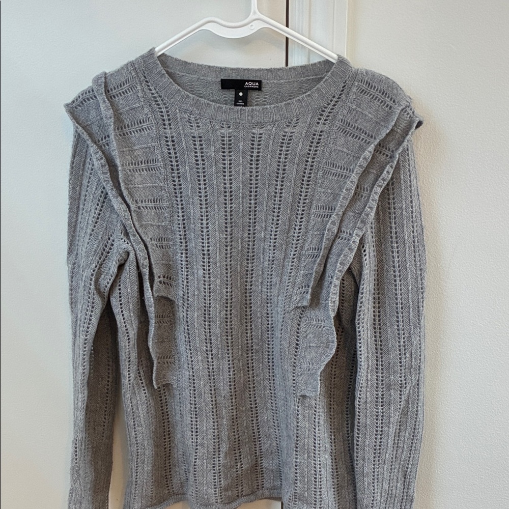 Cashmere Gray Cable Knit Sweater